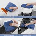 Homaxy Premium Cotton Kitchen Towels 16"x 28", Large Natural Ring Spun 390 GSM Dish Towels, Super Absorbent Terry Kitchen Hand Towels, Soft Tea Towels with Hanging Loop, Pure Navy Blue Design, 6 Pack