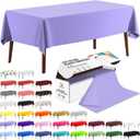 CXPSINC 54 Inch X 100 Feet Plastic Table Cover Roll Disposable Tablecloth with Slide Cutter for All Type/Shape Tables | Party, Banquet, Birthdays, Weddings(Purple, 100 Feet)