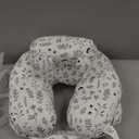 Chilling Home Nursing Pillow Adjustable, Pillow for Breast Feeding Bottle Feeding, Large Size More Support for Mom, Breastfeeding Essentials, Removable Cover (26*20*19.5 inch, Leaves Pattern-pro With Safety Fence)