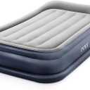 Intex 64131ED Dura-Beam Plus Deluxe Pillow: Fiber-Tech  Twin Size  Built-in Electric Pump  16.5in Bed Height  300lb Weight Capacity
