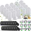 40 Pack Cat Water Fountain Filters-Cat Fountain Replacement Filters for Stainless Steel 108/3.2L& 67oz/2L Adjustable Water Flow Pet Water Fountain(20 Pack Pet Water Filter Refills+20 Pack Sponges)