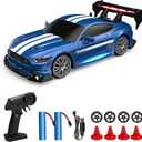 1:24 Scale RC Drift Car, 30KM/H 4WD 2.4GHz Remote Control Cars with LED Light, Racing and 4 Drifting Wheels, High Speed RC Racing Cars Perfect Toy Gift for Teen Adults (Blue)