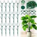 15 Pack Adjustable Plant Support Pole,Garden Stakes for Climing Plants Stem Support, Stackable Plant Accessories for Indoor Outdoor Potted Plants, Pothos, Vine, Flower Use
