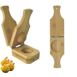 Bamboo Tostones Plantain Press Plantain Smasher Maker - Authentic Caribbean Flavor, 2-in-1 Tostones and Plantain Cups, Perfect for Tostones and Stuffed Plantains,6.8 * 3 * 2.36inch