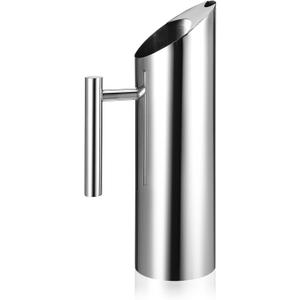 53oz/1.5L Stainless Steel Water Pitcher Metal Pitcher with Ice Guard Silver Carafe Drink Pitcher with Handle for Juice, Coffee, Milk, Iced/Hot Tea