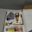 BAKALA Gold Bathroom Faucet 3 Hole, 8-Inch Widespread Bathroom Sink Faucet, 2-Handle Gold Faucet Bathroom with Water Supply Hoses, Modern Hollowed Design