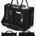 FIORETTO Canvas Tote Bag for Women with Zipper Closure & Individual Compartments for Work College for Teacher & Nurse Size M