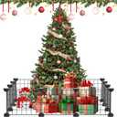 30 * 40cm/ 12 * 16Inch Black Christmas Tree Fence, Christmas Picket Around Tree, Fence Barrier for Dogs Cats Puppy Pets, 12Pieces