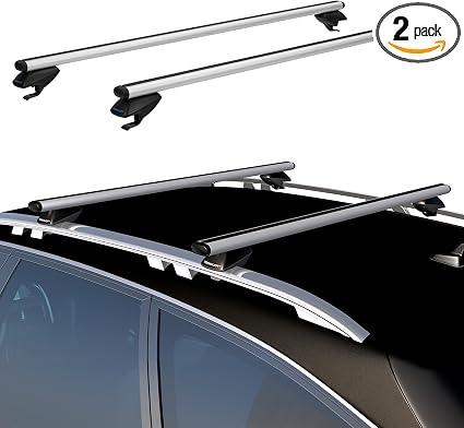 COWVIE 53 Inch Aluminum Roof Rack Cross Bars for Raised Side Rails, Adjustable Cargo Bars, Hold 165 LBS, Silver