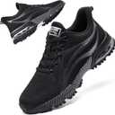 Womens Air Running Shoes Non Slip Tennis Walking Shoes Women Mesh Cushion Sneakers for Gym Workout Sports (7.5, Black)