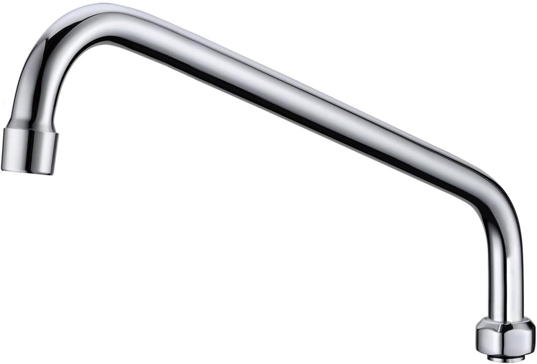 14 Inch Swivel Spout Replacement for Commercial Sink Faucet Stainless Steel Add-on Swing Nozzle Replacement Kit for 1 or 2 Bay Compartment Sinks Chrome Finish (G 3/4")