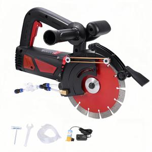 4800W Electric Concrete Saw, 5500 RPM Wet/Dry Tile Circular Saw Cutter Tool with 8 Diamond Blade and Dual-Nozzle Water Fed Dust Suppression for Wall Stone Concrete Brick, 2.8 Depth