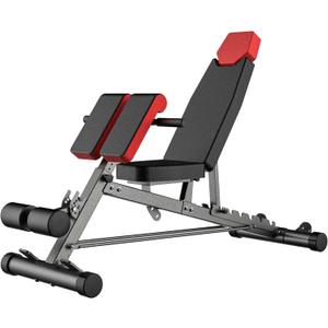 Finer Form Multi-Functional FID Weight Bench for Full All-in-One Body Workout  Hyper Back Extension, Roman Chair, Adjustable Ab Sit up Bench, Incline Decline Bench, Flat Bench