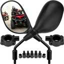 KEMIMOTO ATV Mirrors, 8MM 10MM Motorcycle Mirrors for Handlebar ATV Accessories Compatible with Scooter Snowmobile Mope, 360 Degrees Ball Type Adjustment