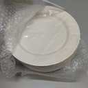 I00000 100 Pcs Ivory Plastic Plates,10inch Cream Dinner Plate, Elegant Disposable Plates Perfect for Birthday, Party,Wedding, Baby & Bridal Shower (100 Guests)