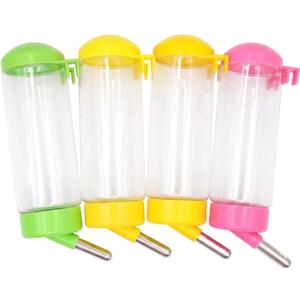 Small Animal Water Dispenser for Cage, 4PCS Rabbit Water Bottle No Drip, 500ml Guinea Pig Water Bowl No Drip for Rabbit, Chinchilla, Ferret, Guinea Pigs, Squirrel, Hedgehog, Multicolor