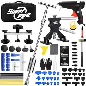 Super PDR Car Dent Repair, Dent Remover Tool for Car with Dent Lifter, Slide Hammer Dent Puller, Bridge Puller, Glue Gun, Suction Cup for Car Body Paintless Dent Removal/Appliance Dent/Hail Damage