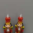 Nutcracker Christmas Decoration Flameless Taper Candles Battery Operated Candle Remote Hand-Painted Real Wax LED Candlestick Nutcracker Figure Festive Collectible Gift for Winter Table Fireplace Decor