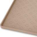 Ptlom Dog Food Mat Anti-Slip Bowl Mats for Food and Water, Waterproof Pet Placemat with High Raised Edges, Silicone Puppy Feeding Tray for Small, Medium Large Dogs Cats, Taupe, 31.5" 23.6"