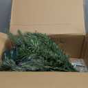 Outdoor Christmas Tree Frosted Urn Filler, Pre-lit Artificial Xmas Tree with LED Lights, 18 Inch Small Christmas Tree with Cones & Red Berries (1ft 6in, Green & Warm Light)