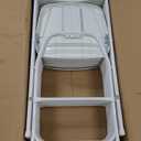 6 Pack White Plastic Folding Chair,350lb Capacity, Portable Commercial Chair with Steel Frame for Office Wedding Party Patio Dinning Events