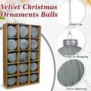 30 Pcs Velvet Christmas Ball Ornaments, Christmas Tree Ball Ornaments Flocked Plastic Balls Xmas Hanging Decorations for Tree Holiday Party (Dusty Blue, 3.15 Inch)