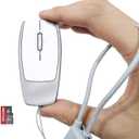 Mini Portable 2-in-1 Wireless Bluetooth Mouse & TF Card Reader - 8GB TF Card Included, Rechargeable, Type-C to USB Adapter, Ultra-Compact (783822mm), Ideal for On-The-Go Work, Silver