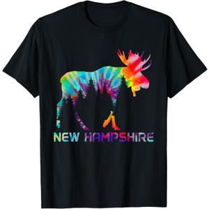 New Hampshire Vintage Tie Dye Souvenir Elk T-Shirt XXL