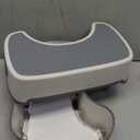 MR.SIGA Toilet Stool Squat Adult, Bathroom Stool Heavy Duty, Anti Slip Toilet Step for Bathroom, Toddler Step Stool for Kids, Off-White & Dark Gray