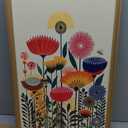 Framed Boho Floral Wall Art, Abstract Colorful Flower Pictures Wall Decor Paintings, Mid Century Modern Botanical Canvas Prints Artwork Home Decor Aesthetic for Living Room Bedroom 16x24 inch