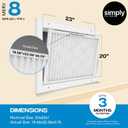 Simply 20x23x1 Air Filter, Merv 8, 6 Pack, For Home AC Furnace & HVAC (Actual Size: 19.56"x22.56"x0.75") DUST, Pet & Allergy Control,