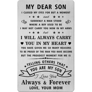 2 x Son Christmas Card Gifts - Son Birthday Card - Sons Christmas Birthday Graduation Wallet Cards Gifts