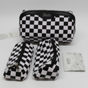 BOYATU Travel Makeup Bag Cosmetic Bags for Women: 3 Pcs Set Large Portable Make up Bag with Handle - Vegan Leather Toiletry Bags with Compartments - Makeup Organizer for Travel Essentials(A-1-Coffee)