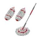 Rubbermaid Microfiber Twist Mop Kit with 2 Refills Kit Machine Washable Builtin Wringer Lightweight Safe for All Floor Types Deep Cleaning for Home/Bathroom/Garage/Office