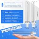 UV UV-C Light Bulbs 9W G23 Base Replacement Bulb for Outdoor Pond Clarifier Lamp Compatible with UVE9 CF400 CF500 UVCP-9 JUP-01 303B 304B R18 R18D R2000 (2, G23 Base)