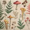 Ferns Mushrooms Dish Drying Mats Woodland Forest Microfiber Drying Pad Reversible Drainer Mats 18 X 24 Inch