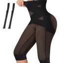 RDSIANE Capri Leggings for Women Tummy Control Shapewear Pants Thigh Slimmer Butt Lifting Leggings With Straps - Black, Large
