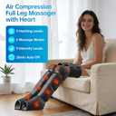 Leg Massager with Heat and Air Compression, Foot and Calf Massager for Circulation and Pain Relief, Sequential Compression Boots with 6 Modes, 9 Intensity, 3 Heat - Gifts for Mom, Dad, Woman