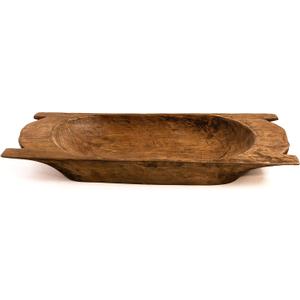 Red Barn Candle Company - 28" x 12" x 4" - Eurostyle Trencher Rustic Wooden Dough Bowl With Handles - Bateas - Home Decoration Display Centerpiece - Handmade & Imported from Mexico (Large)