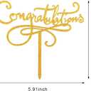 3 Pack Initiative Glitter Gold Handwriting Graduations Acrylic Party Cake Topper Class of 2023 Graduate Party Cake Decorations- High School Graduation, College Graduate Cake Topper Supplies