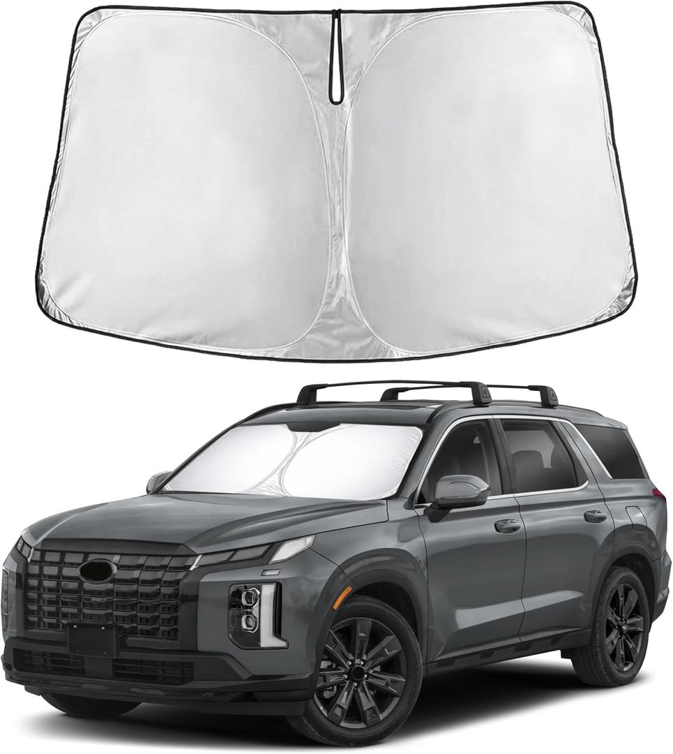 EcoNour Windshield Sunshade Compatible for Hyundai Palisade 2020-2024 2025 2026, Sun Visor for Front Windshield & Window Sun Shade Cover, UV Heat Blocker & Protector, Car Accessories