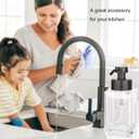 Foaming Soap Dispenser with Stainless Steel Pump, 12oz Refillable Glass Liquid Dish Soap Bottles for Bathroom, Kitchen Sink, Home Decor