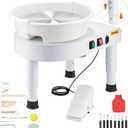 VEVOR Pottery Wheel for Adults, 11in/ 28cm Ceramic Wheel Forming Machine, 0-6in Adjustable Lift Leg 350W Professional Pottery Kit with Foot Pedal Detachable Basin for Work Art Craft DIY, White