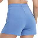 baleaf Womens 12" Long Bermuda Shorts Knee Length Cotton Athletic Shorts Sweat Casual Lounge Walking Summer (Blue, XXL)