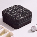 Small Jewelry Box,Travel Jewelry Organizer Case with Stylish Braided Surface,Portable Storage Case for Rings Necklace and Stud Earring (Pink)