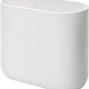 iDesign Small Slim Plastic Bathroom Trash Can, Garbage Can for Bedroom, Office, Desk, Dorm, White