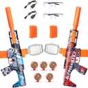 2 Pack Splatter Blasters, Full Auto Splat Blaster Toy Kits, 50000+, 10 Rs Per Seconds, 600 Hopper, Outdoor Team Game Activities Toy, 2 Rechargeable Batteries, Age 12+ Year Up