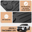 TripleAliners Truck Mat Compatible with 2024-2026 Toyota Tacoma 5FT Accessories, Truck Bed Mat Heavy Duty Custom Fit All Weather Protection TPE Pickup Liner