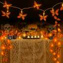 3 Pack Day of The Dead Artificial Butterflies String Lights 5 ft 10 LED Butterflies Lighted Garland Decorations for Day of The Dead Diwali Halloween Home Yard Indoor Outdoor Decor