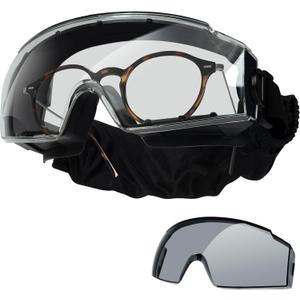OneTigris Tactical Goggles Over Glasses, Anti Fog Tactical Eyeglasses, Safety OTG Goggles Protection with Interchangeable Len (Black)